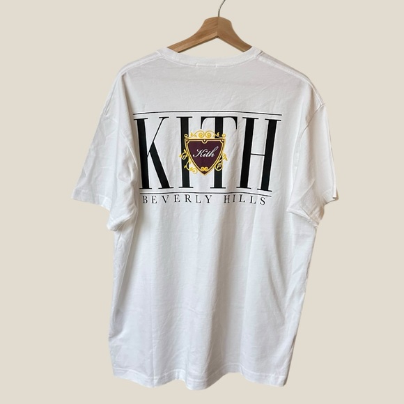 KITH Beverly Hills Logo Crest Pocket Tee - L White - Picture 2 of 5